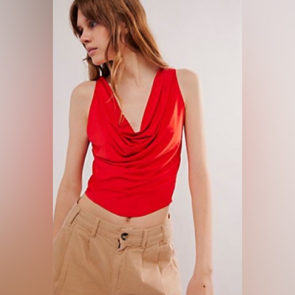 Free People Intimates Red Sleeveless Blouse